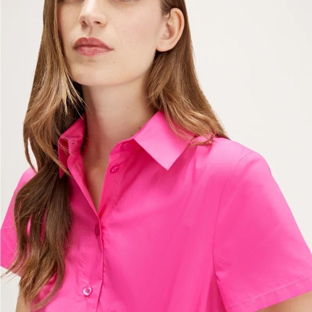 Liz Claiborne Bright Pink Button Down Shirt